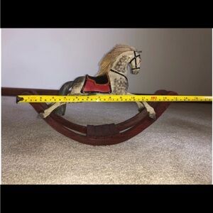 Classic Rocking Horse Toy with Red Saddle